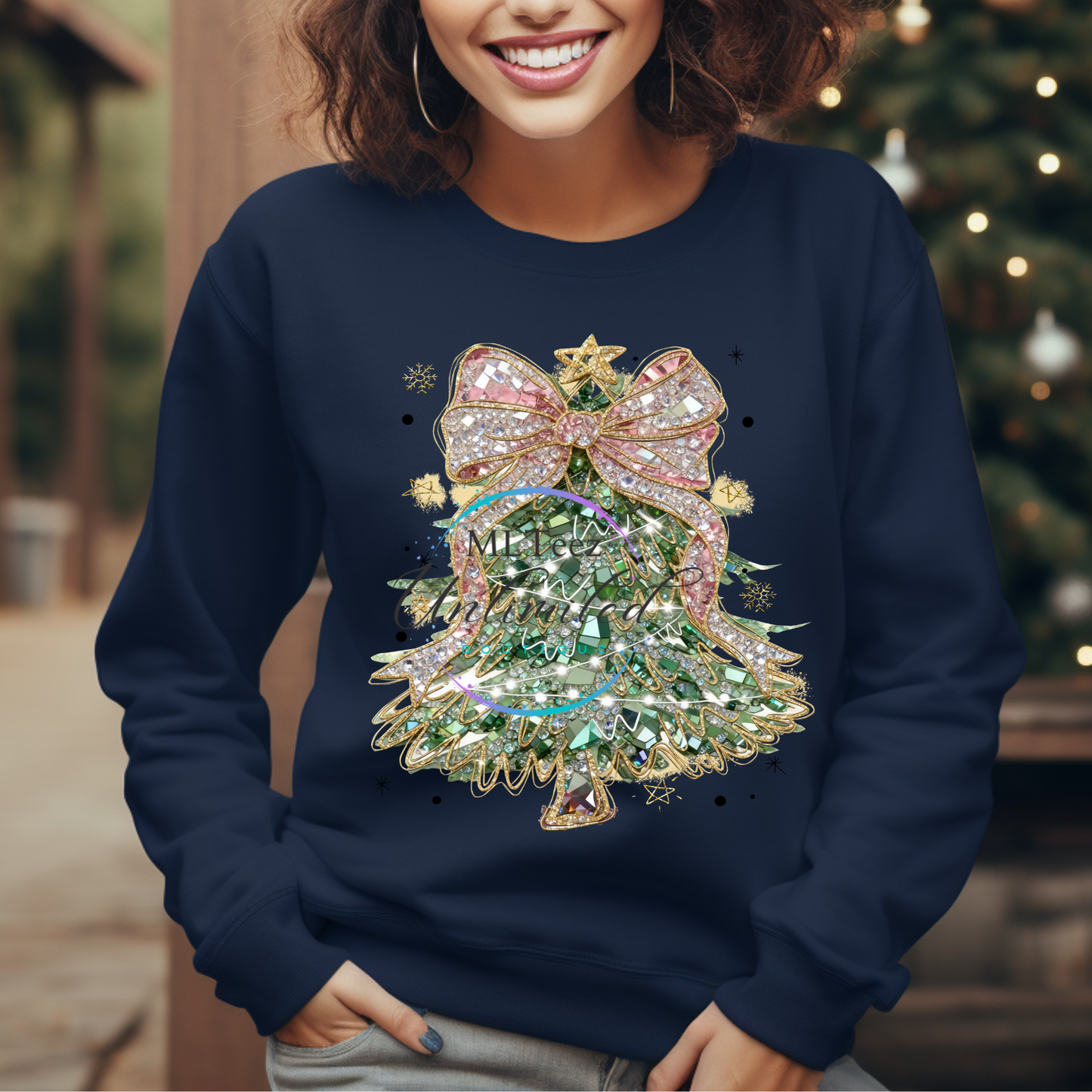 FAUX RHINESTONE CHRISTMAS TREE (1) DTF Direct To Film