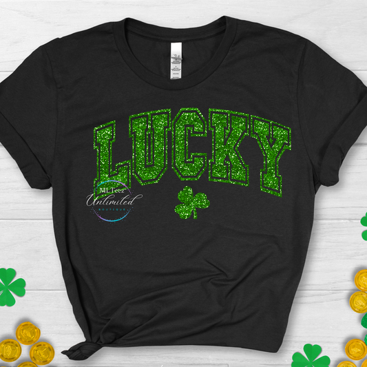 Glitter Lucky Shamrock St. Patrick's Day DTF Direct To Film