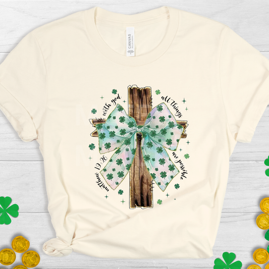 With God All Things Are Possible (St. Patrick's Day) (3) DTF Direct To Film