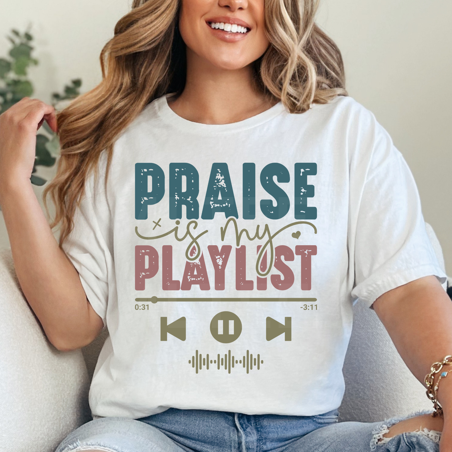 Praise Is My Playlist (1) DTF Direct to Film