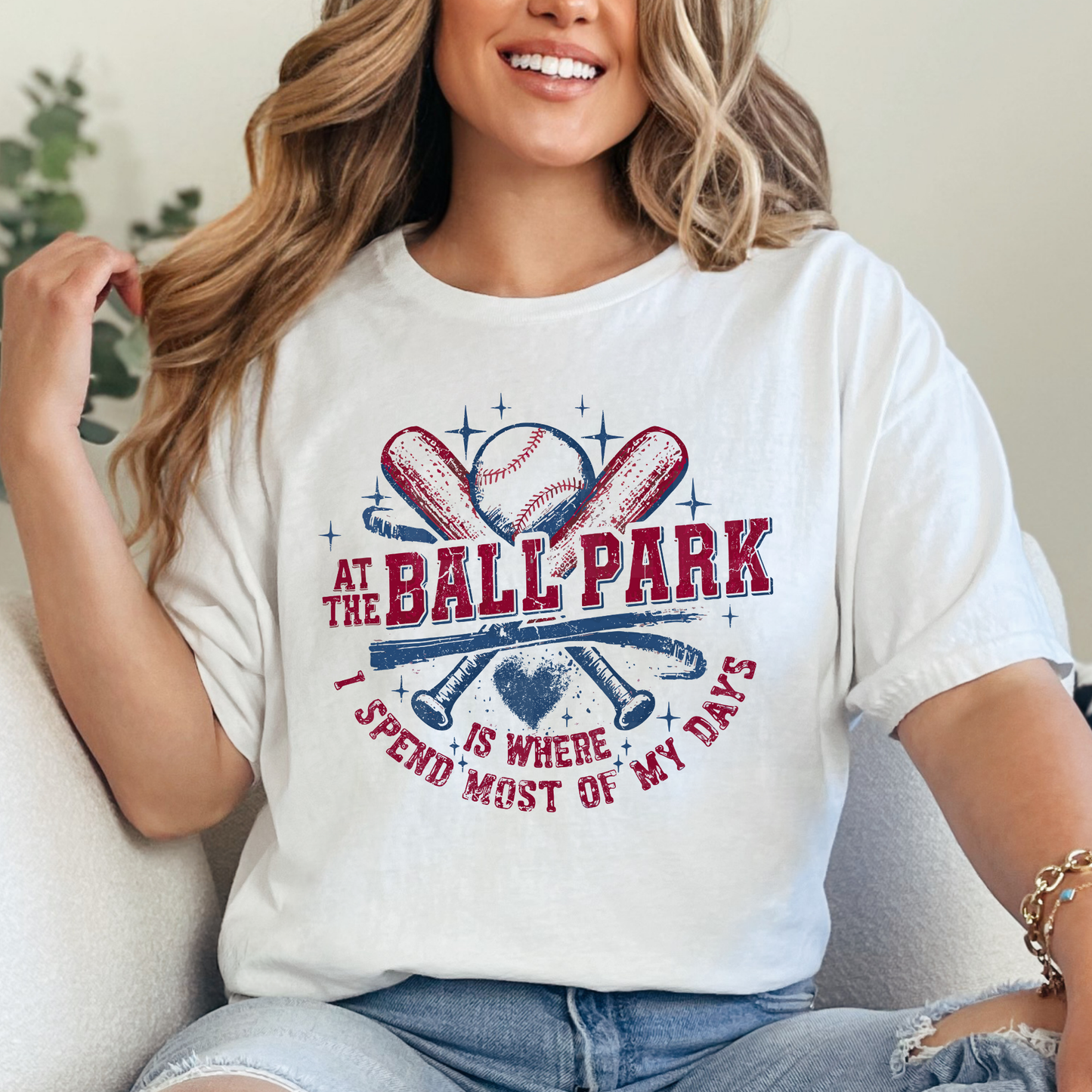 At The Ball Park Is Where I Spend Most Of My Days (Baseball) (2) DTF Direct To Film