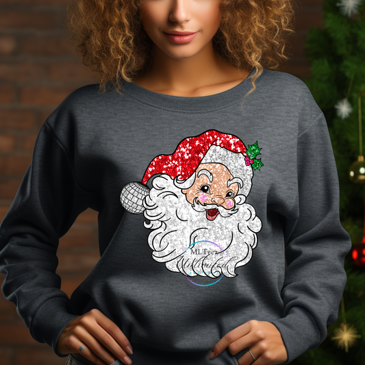 Glitter Santa (Red/Silver) DTF Direct To Film