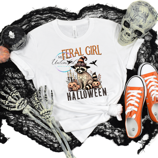 Feral Girl Halloween (Raccoon) DTF Direct To Film