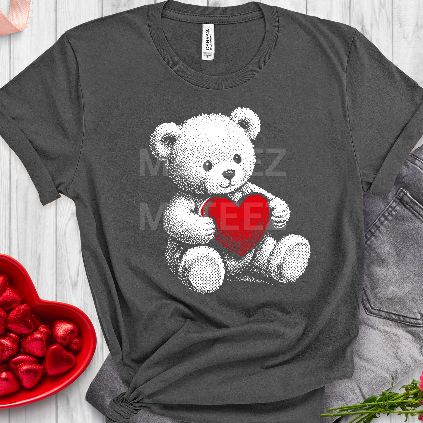 Valentine Bear (2) (Half Tone) DTF Direct to Film