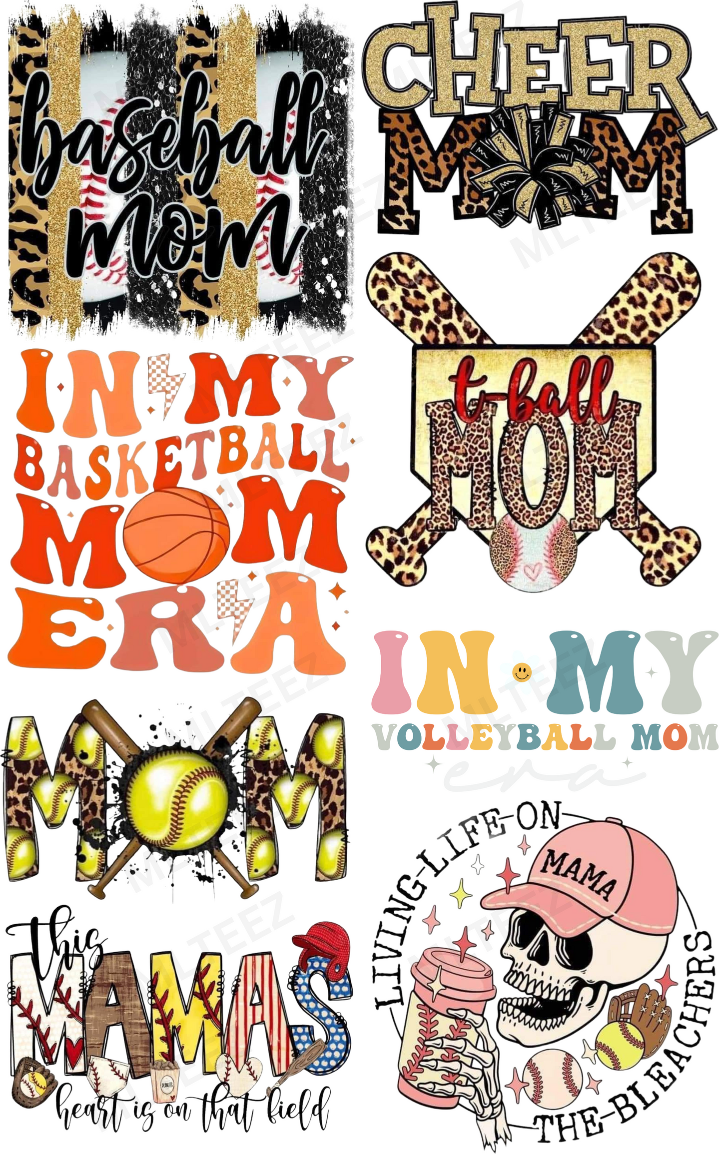 SPORTS MOM PREMADE GANGSHEET  - 22X36