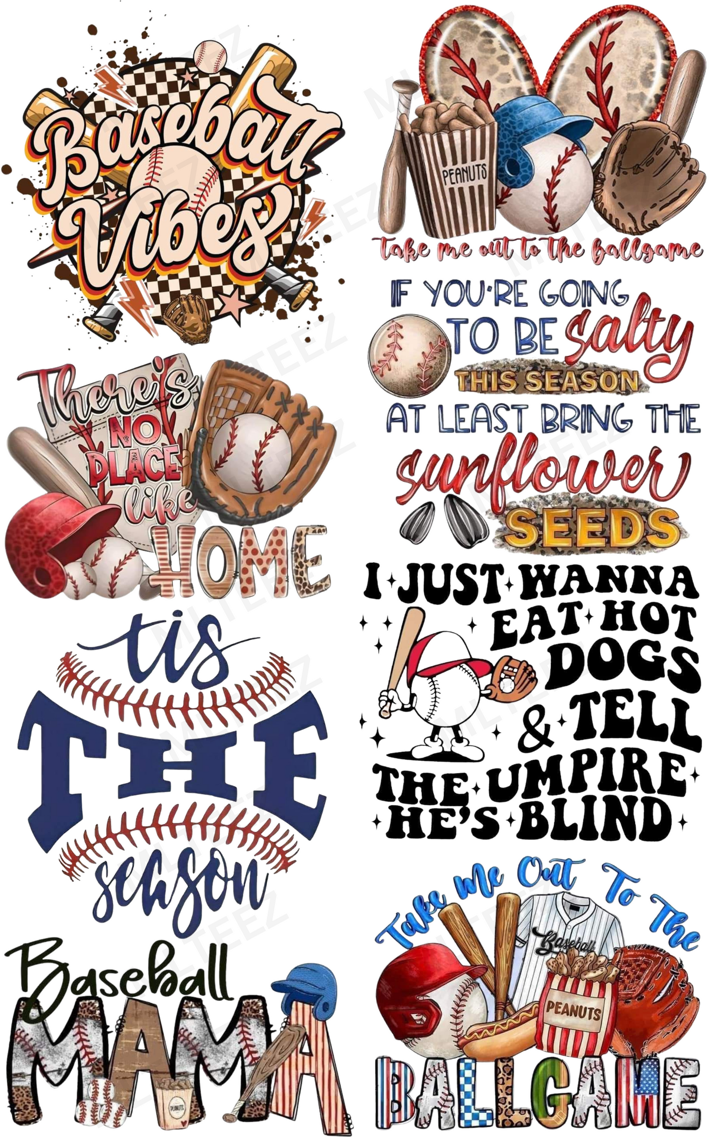 BASEBALL PREMADE GANGSHEET  - 22X36