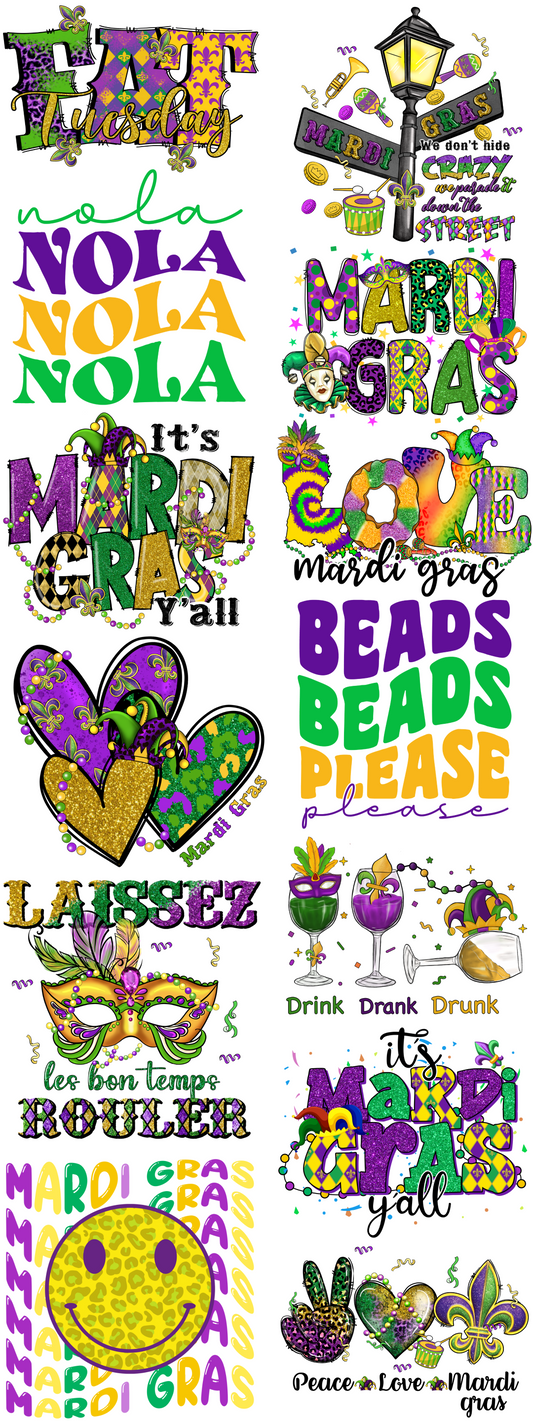 PREMADE MARDI GRAS GANGSHEET  - 22X60