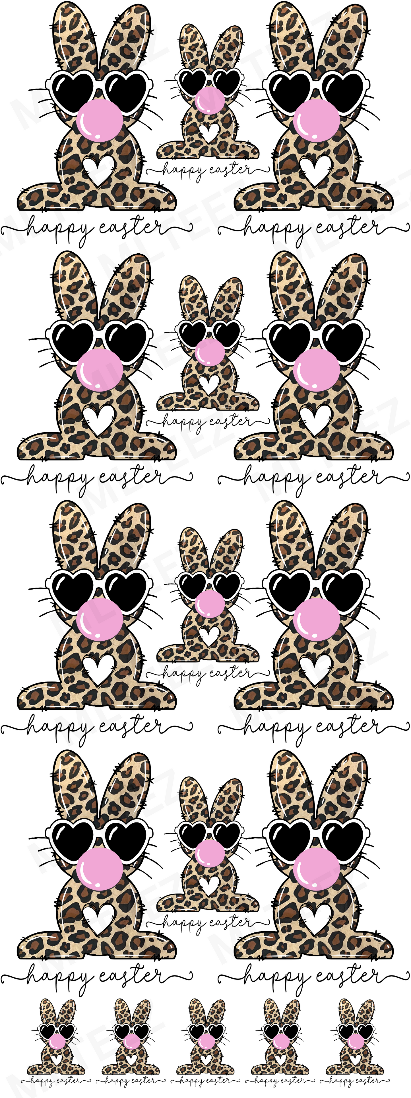 HAPPY EASTER BUNNY PREMADE GANGSHEET  - 22X60