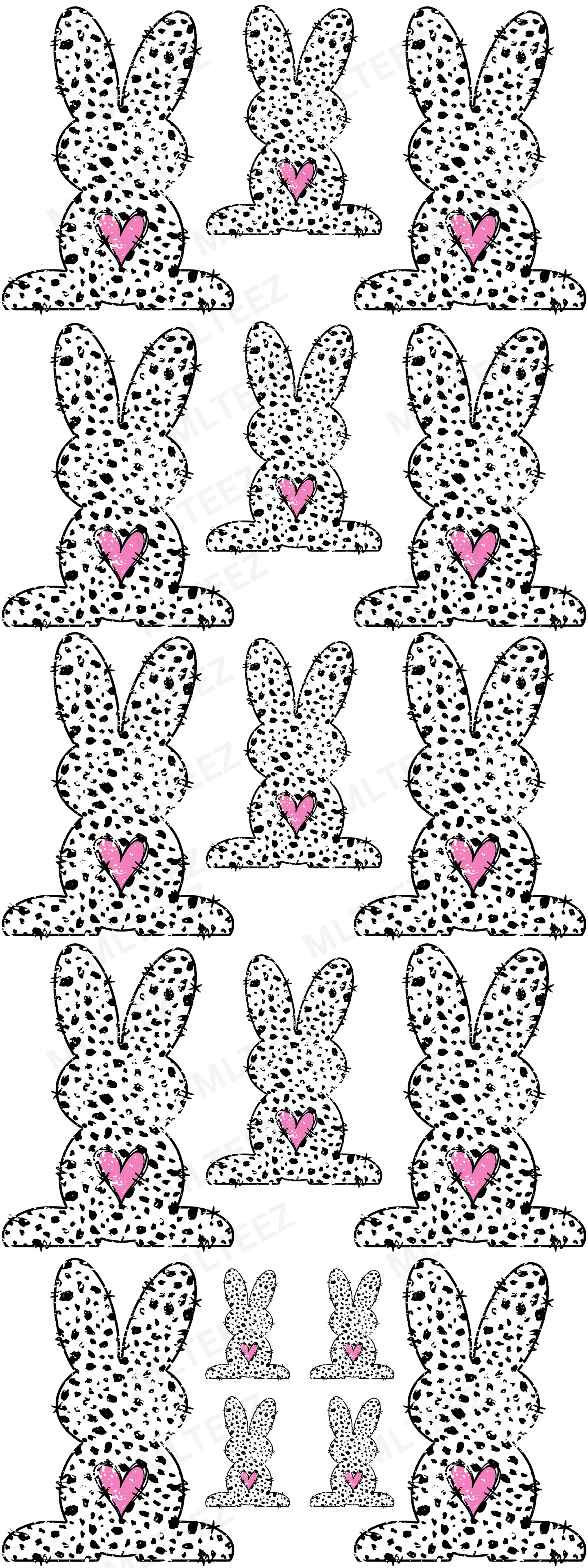 SPECKLED BUNNY PREMADE GANGSHEET  - 22X60