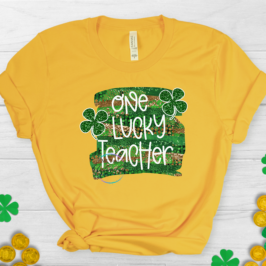 One Lucky Teacher St. Patrick's Day DTF Direct To Film