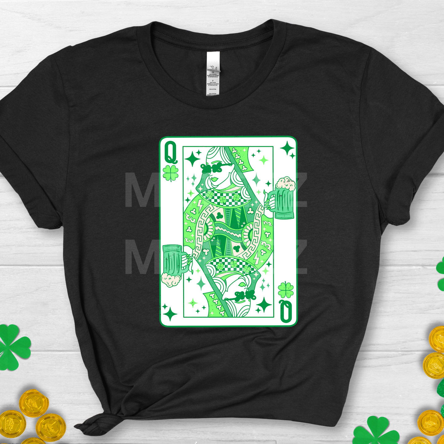 Queen of Clubs (St. Patrick's Day) (2) DTF Direct To Film