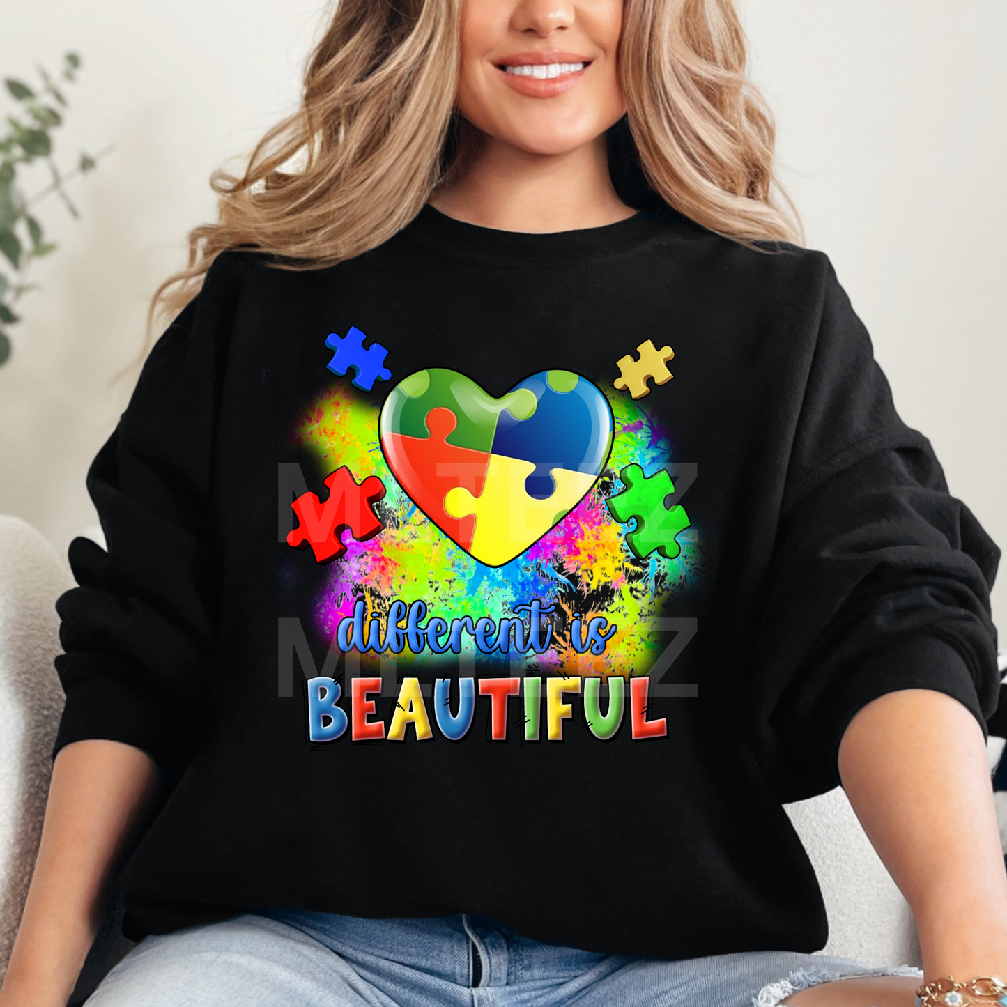 Different Is Beautiful (Autism) (2) DTF Direct To Film