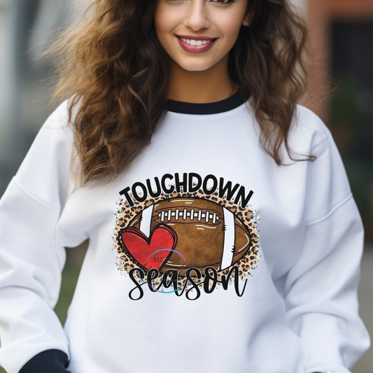 Touchdown Season (Leopard w/ Red Heart) DTF Direct To Film