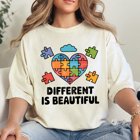 Different Is Beautiful (Autism) (4) DTF Direct To Film