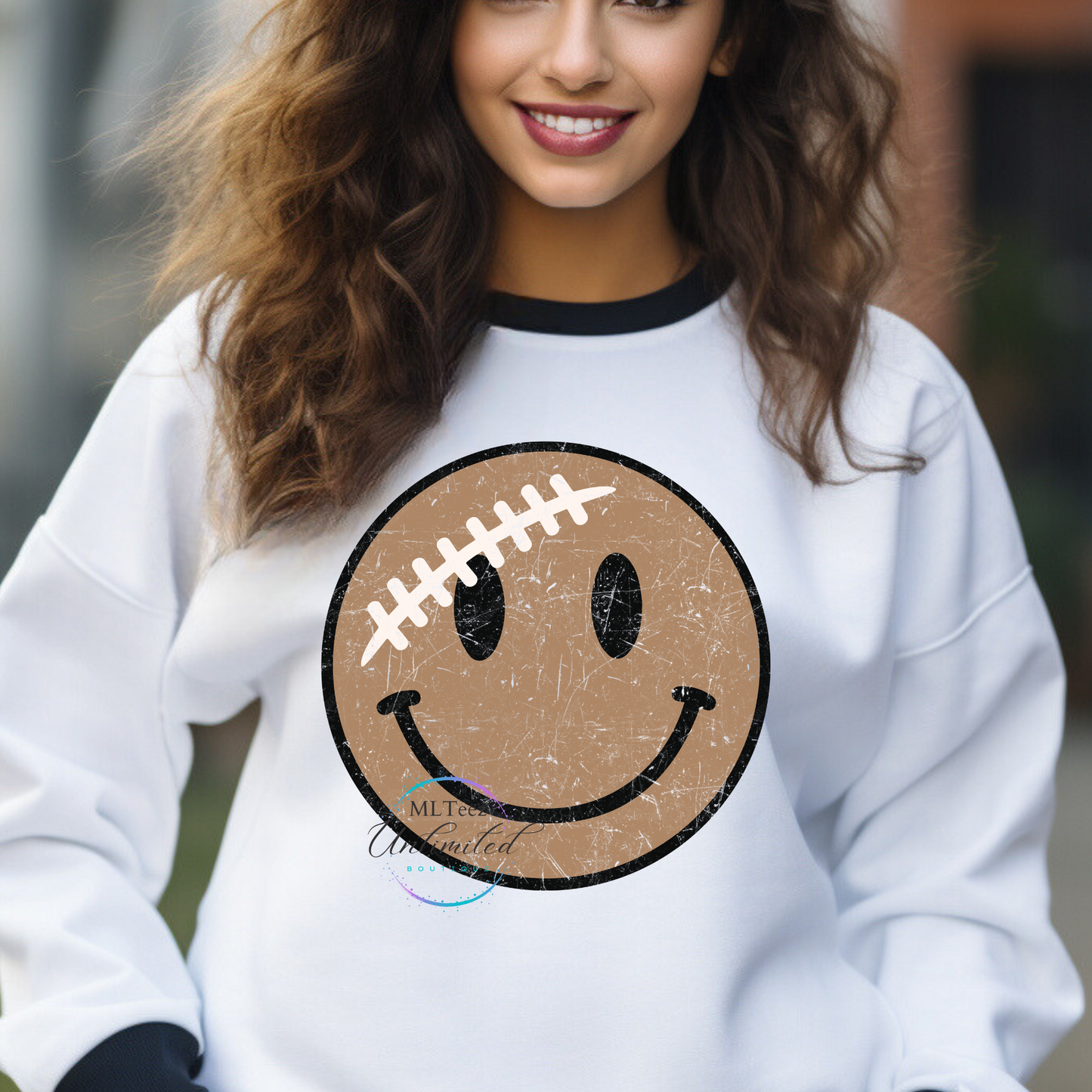 Football Smiley Distressed DTF Direct To Film