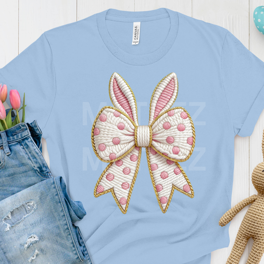 Bunny Ears Bow (80) DTF Direct To Film