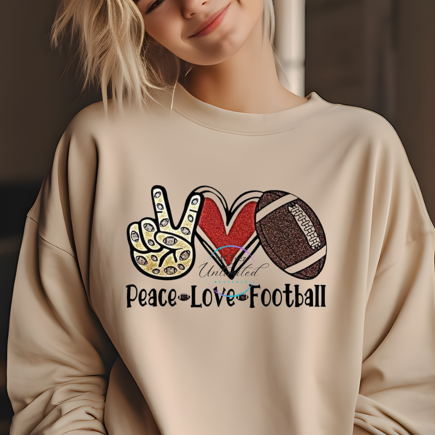 Peace, Love, Football (2) DTF Direct To Film