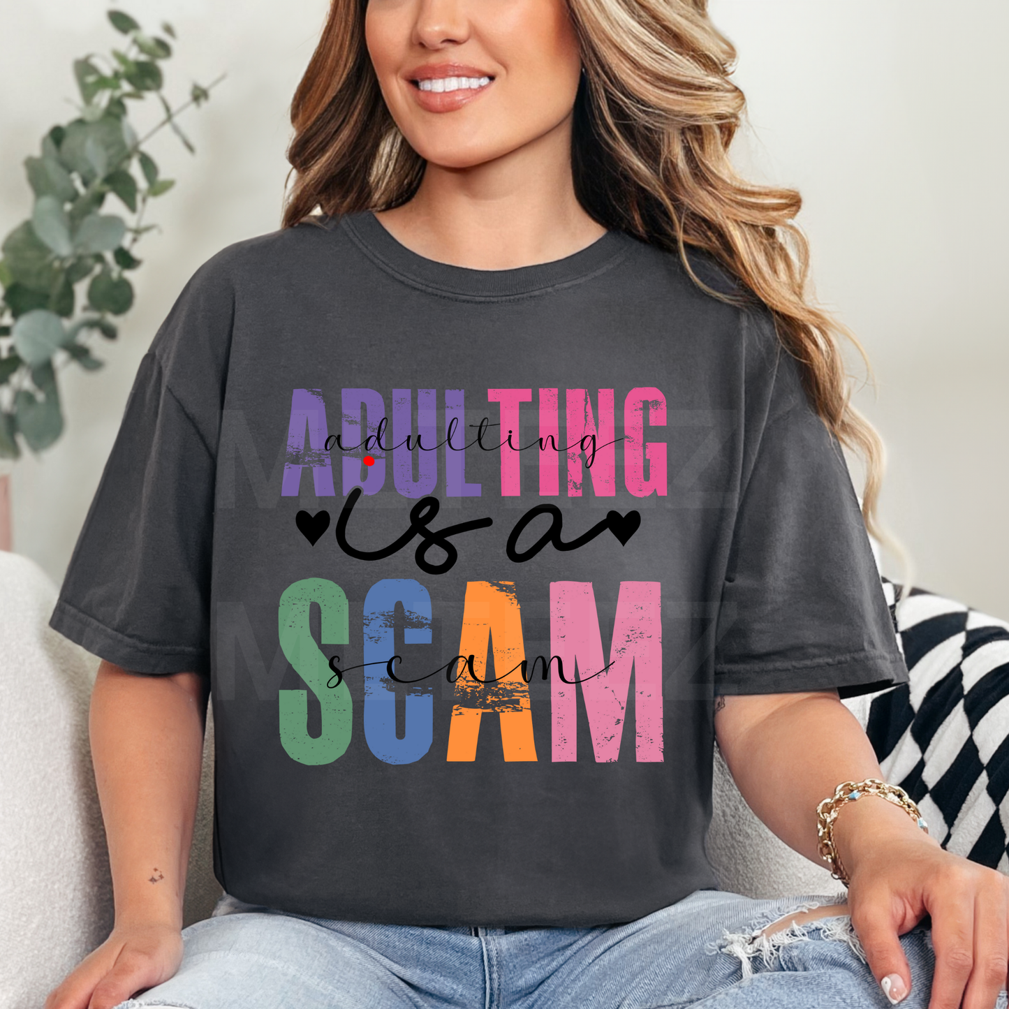 Adulting Is A Scam (2) DTF Direct To Film