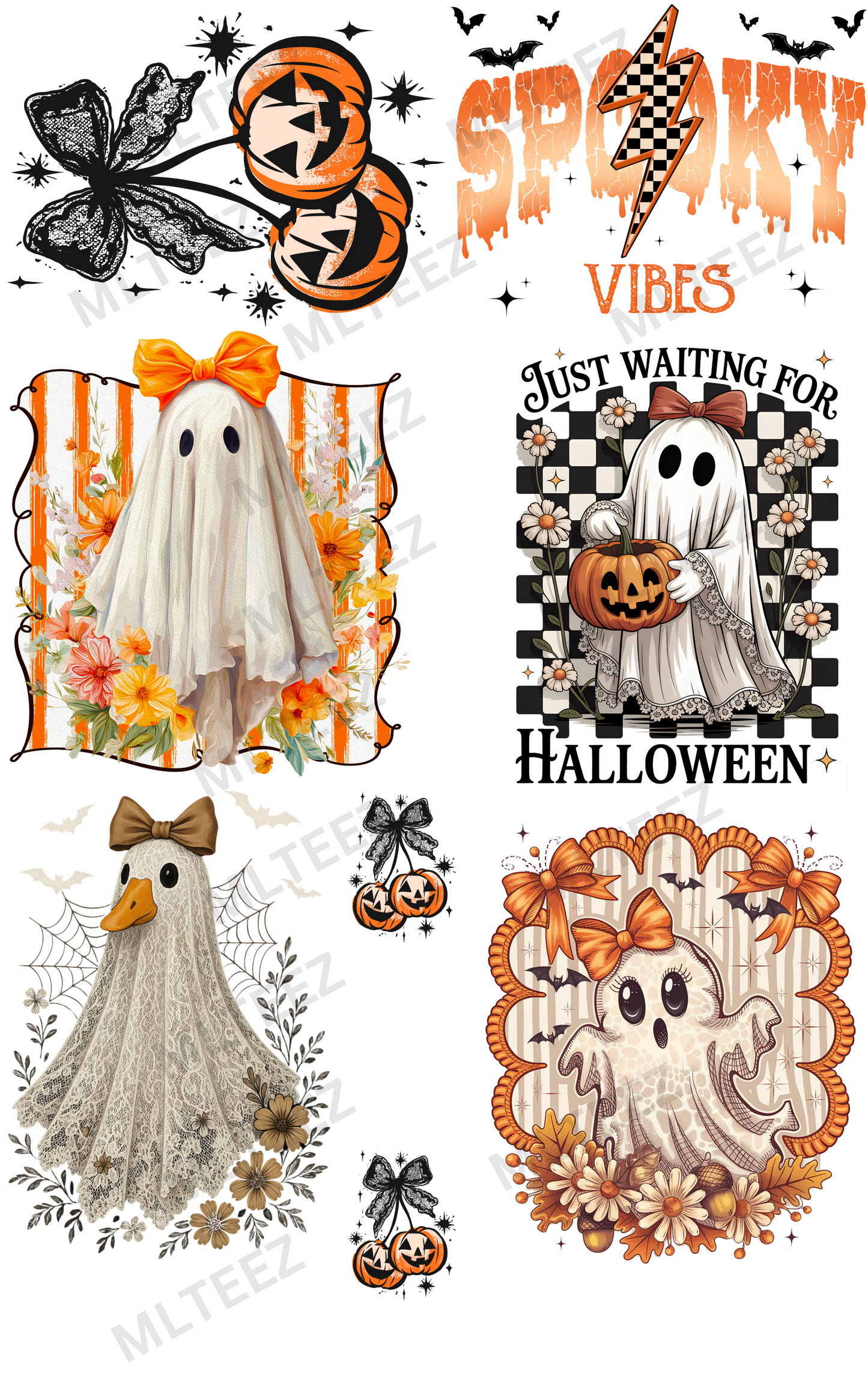 PUMPKIN CHERRIES PREMADE GANGSHEET  - 22X36  DTF TRANSFERS - DIRECT TO FILM