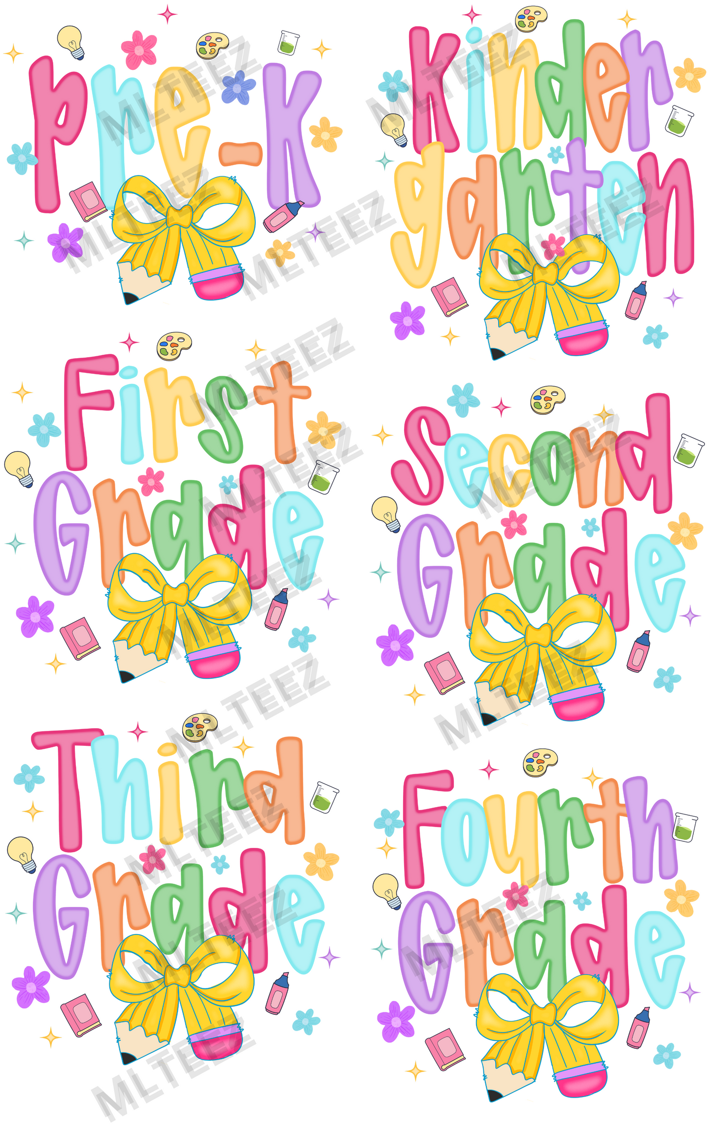 BACK TO SCHOOL 1 PREMADE GANGSHEET  - 22X36  DTF TRANSFERS - DIRECT TO FILM