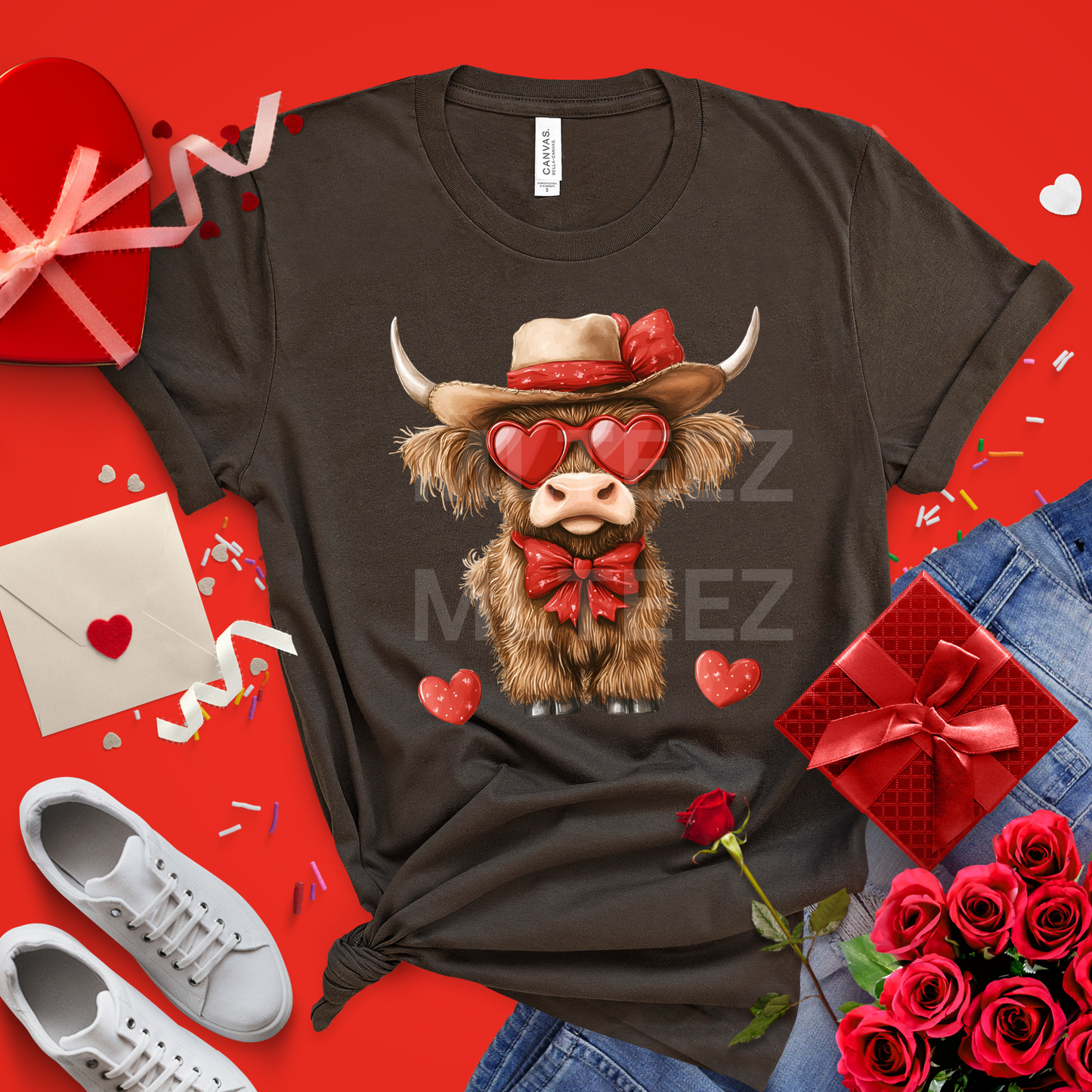 Highland Cow (Valentine's Day) (15) DTF Direct to Film
