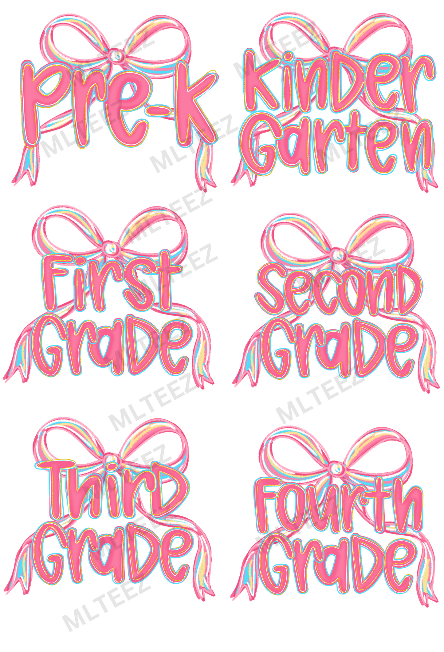 BACK TO SCHOOL (11) PREMADE GANGSHEET  - 22X36  DTF TRANSFERS - DIRECT TO FILM