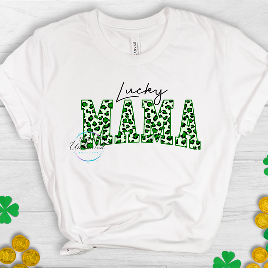 Lucky Mama (Green Leopard Shamrocks) St. Patrick's Day DTF Direct To Film