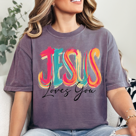 Jesus Loves You (2) DTF Direct to Film