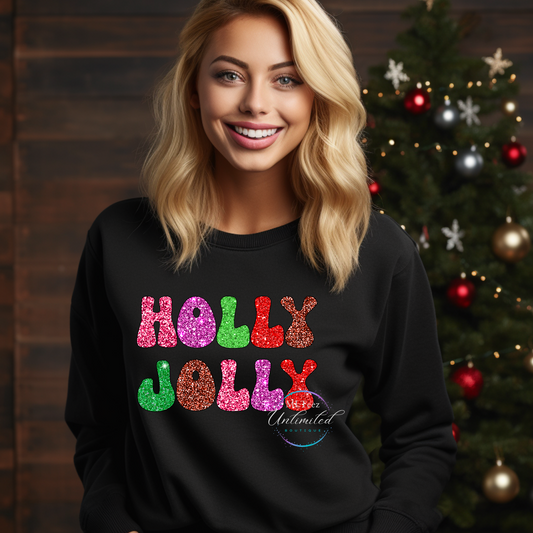 Holly Jolly Glitter DTF Direct To Film