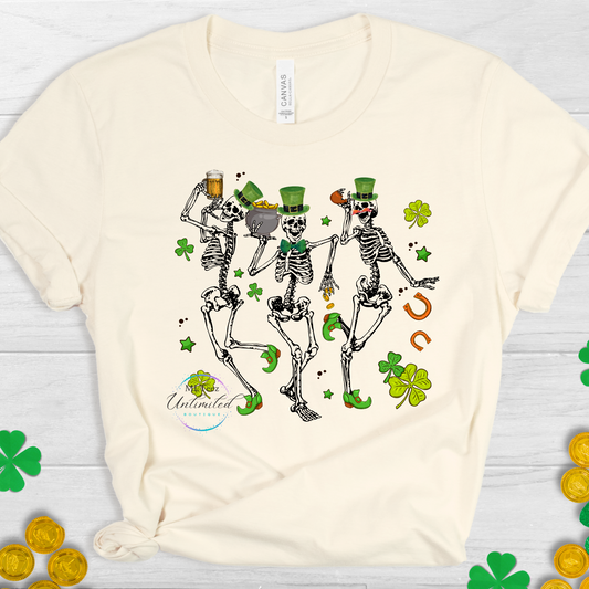 St. Patrick's Day Skeletons Dancing DTF Direct To Film