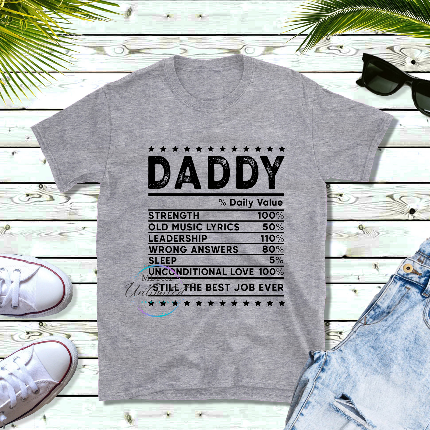 Daddy % Daily Value (black) DTF Direct To Film