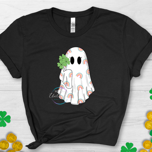 Shamrock & Rainbow Ghost St. Patrick's Day DTF Direct To Film