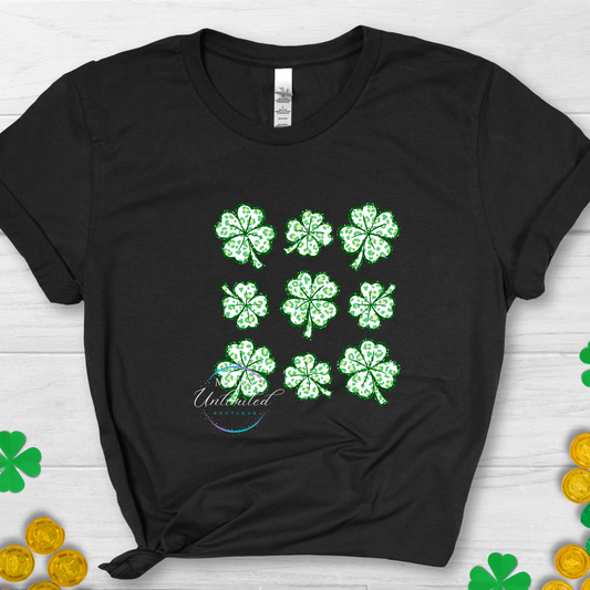 Green Glitter Speckled Shamrocks St. Patrick's Day DTF Direct To Film