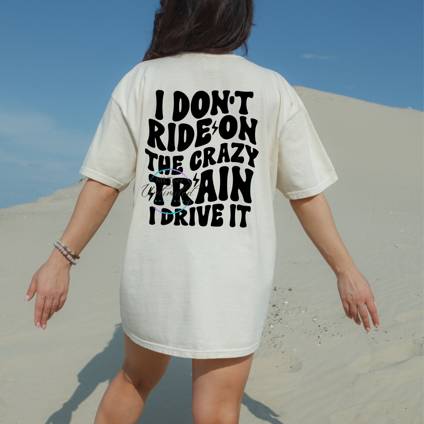 I Don't Ride On The Crazy Train I Drive It (Black) DTF Direct To Film