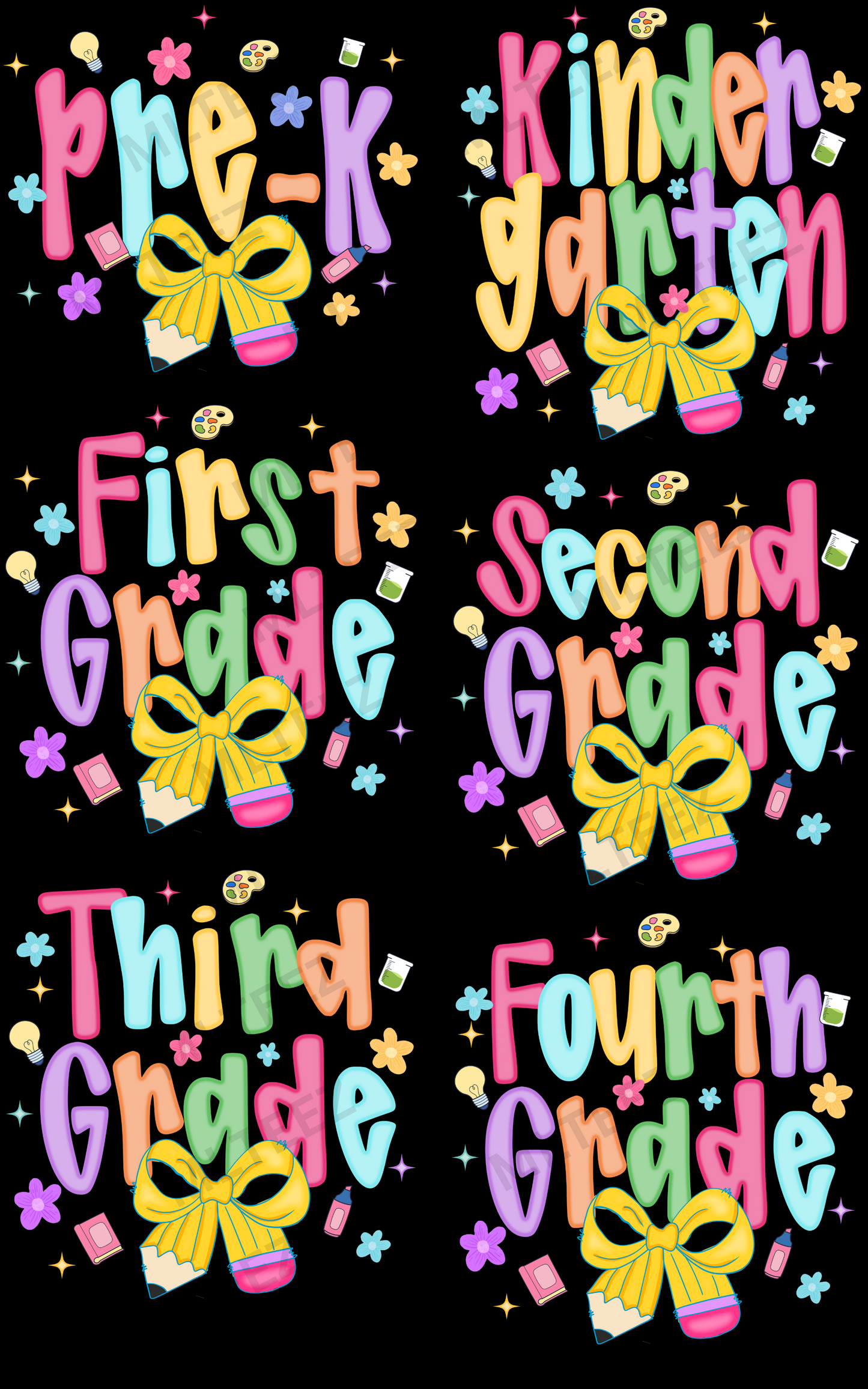 BACK TO SCHOOL 1 PREMADE GANGSHEET  - 22X36  DTF TRANSFERS - DIRECT TO FILM