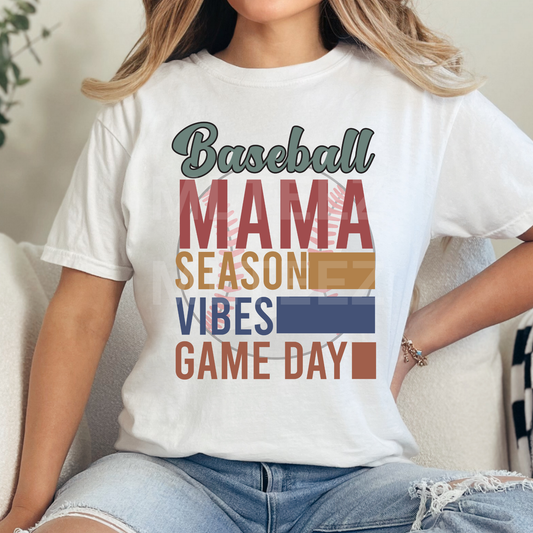Baseball Mama, Season, Vibes, Gameday (1) DTF Direct To Film