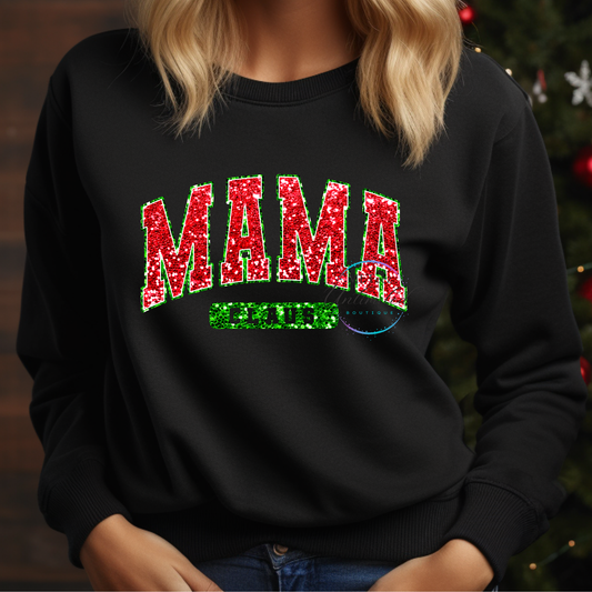 Mama Claus (Red/Green Glitter) DTF Direct To Film