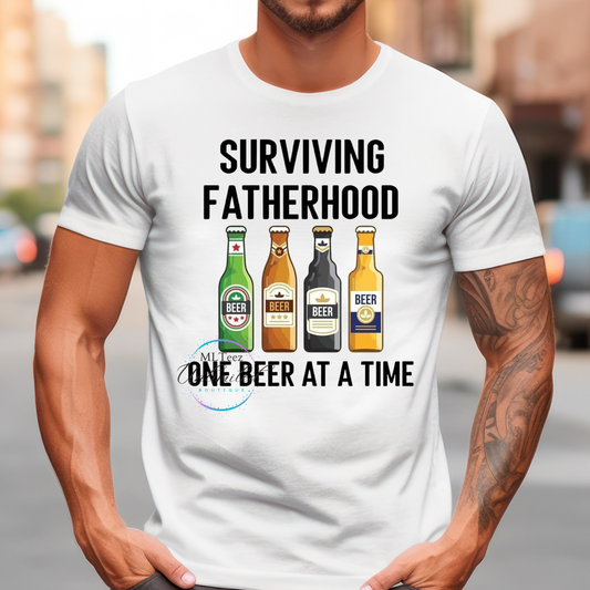 Surviving Fatherhood One Beer At A Time DTF Direct To Film