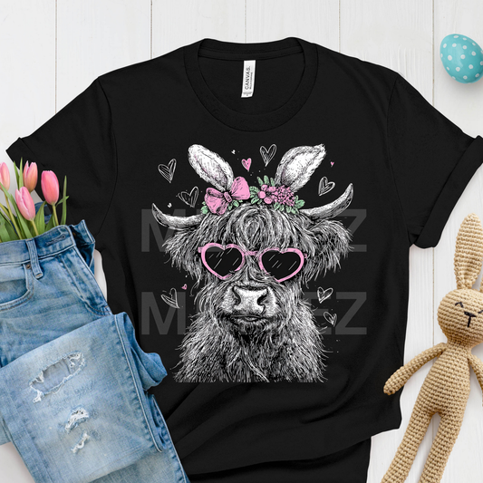 Highland Cow (Easter) (16) DTF Direct To Film