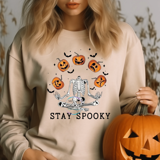 Stay Spooky (Skeleton Juggling Pumpkin Heads) DTF Direct To Film