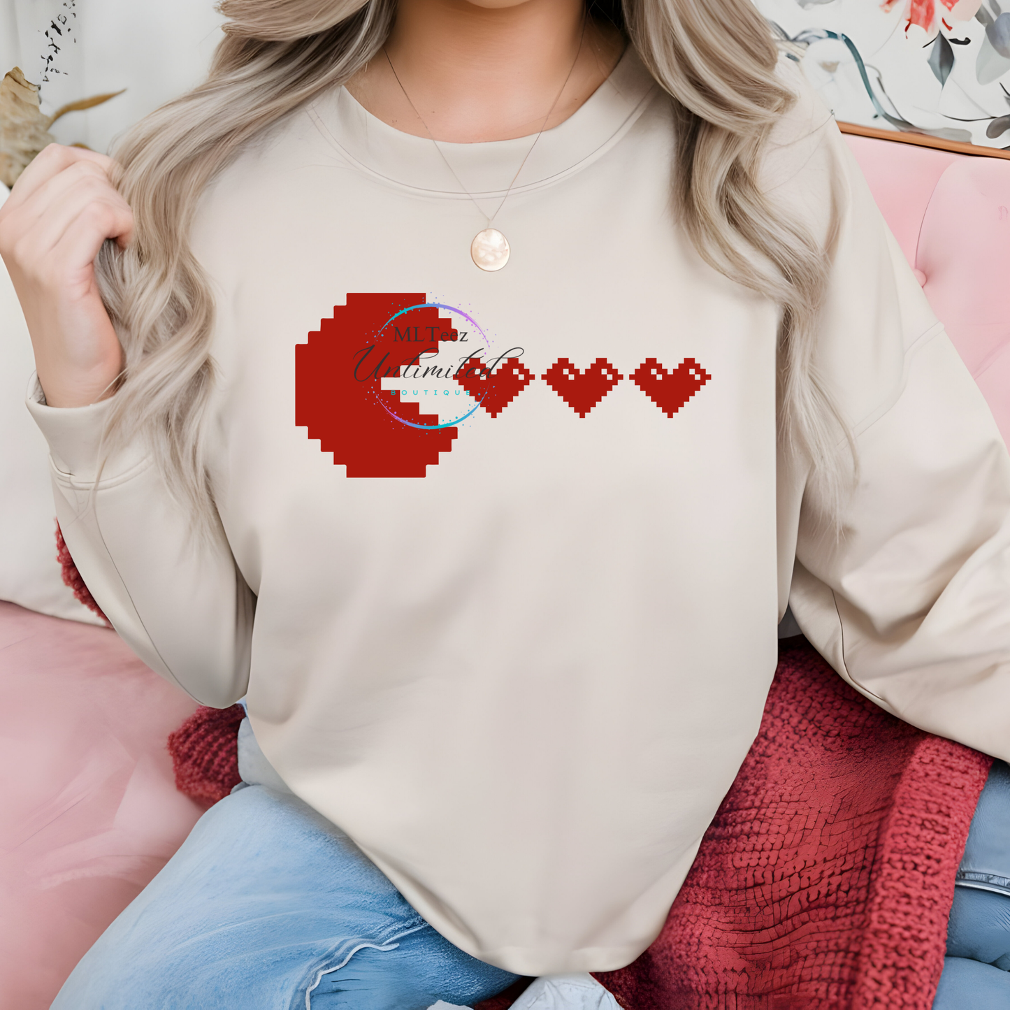 Pac Man Hearts DTF Direct To Film