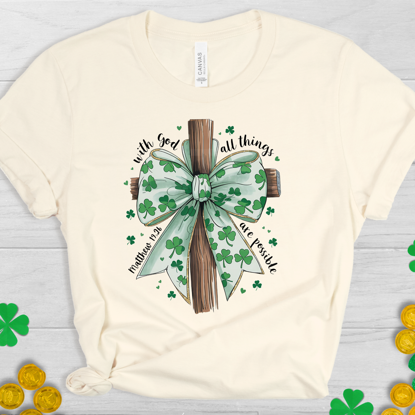 With God All Things Are Possible (St. Patrick's Day) (1) DTF Direct To Film