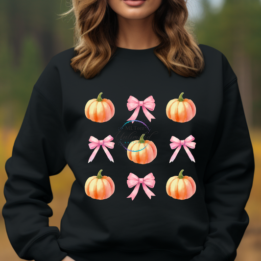 Pumpkins & Bows Coquette (Pink Bows, Orange Pumpkins) DTF Direct To Film