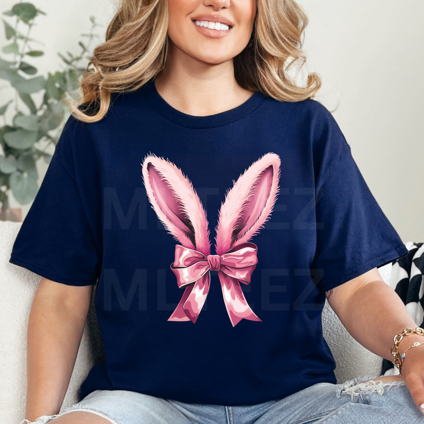 Bunny Ears Bow (Easter) (21) DTF Direct To Film
