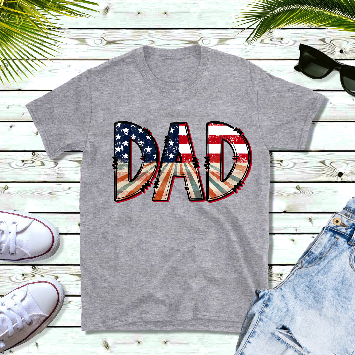Dad (Patriotic) (1) DTF Direct To Film