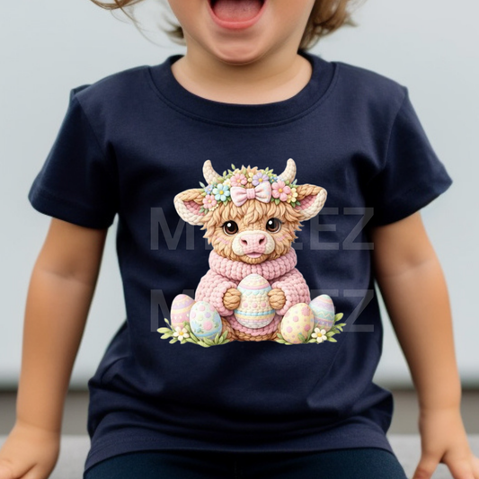 Highland Cow (Easter) (15) DTF Direct To Film