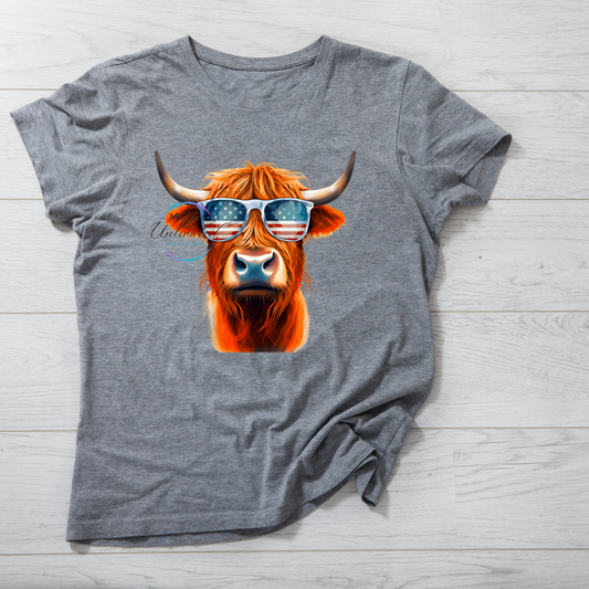 RWB Cow With Sunglasses DTF Direct To Film