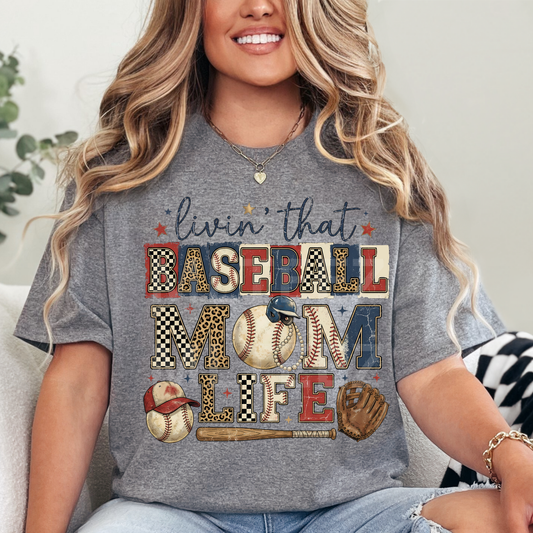Livin That Baseball Mom Life (2) DTF Direct To Film