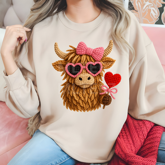 Highland Cow (Valentine's Day) (18) DTF Direct to Film