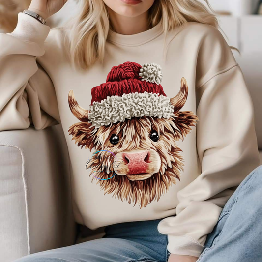 HIGHLAND CHRISTMAS COW (4) DTF Direct To Film